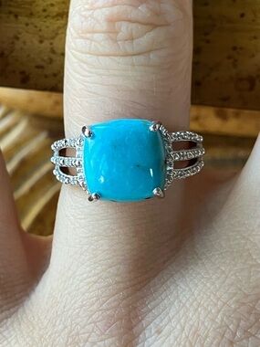 Kingman Turquoise Sterling Silver Ring Size 6